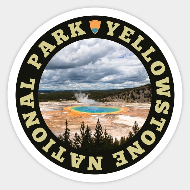 Yellowstone National Park circle Sticker by nylebuss